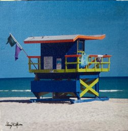 Unknown Artist, Miniature Miami Beach Life Guard Tower, Printed On Canvas, 2012