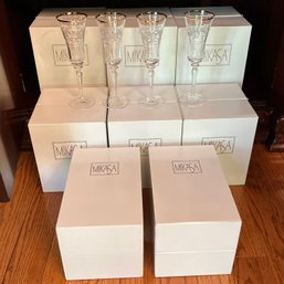 Set Of 36 Pieces Of Mikasa Stemware: 12  Water Goblets, 12 Wine Glasses And 12 Champagne Flutes