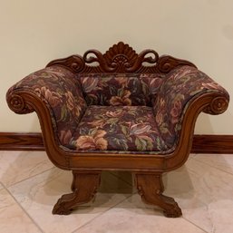 Victorian Style Carved And Upholstered Childs Chair, C. Early 20th Century