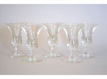 Set Of Five Flared Sherry, Brandy Or Liquor Cordial Glasses - Possibly Libby Embassy Brand