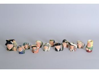 Group Of 12 Royal Doulton Miniature Toby Mugs