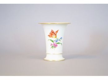 Meissen Floral Decorated 6 1/4' Beaker Vase