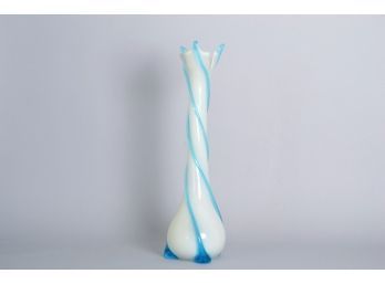 Mid Century Empoli Tall Art Glass Vase, Possibly Cristalleria Fratelli