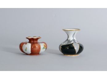 Two Porcelain Vases One By Hollohaza And One By Zsolnay