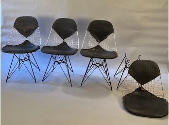 Set Of 4 Mid-Century Modern Wire Chairs 'Bikini' By Eames For Herman Miller, 1960