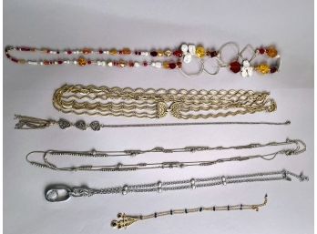 Group Of 6 Mixed Metal And Beaded Fashion Necklaces