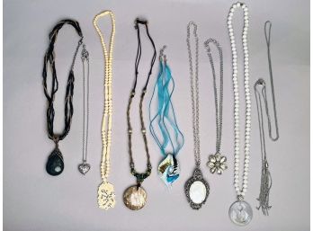 Group Of 9 Fashion Necklaces
