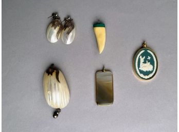 Group Of Necklace Pendants And Earrings