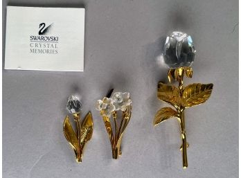 Three Swarovski Crystal Pins