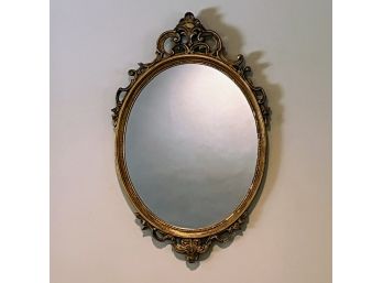 Carved Oval Gilt Mirror, 20th Century