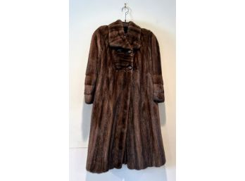 Full Length Double-Breasted Brown Mink Coat