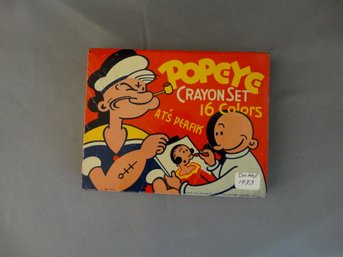 1933 Popeye Crayon Set Tin