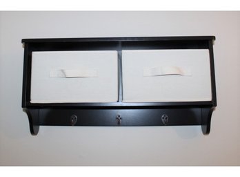 Storage Shelf With Hooks & Bins - 27 Wide