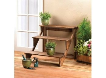 New Wooden Steps Plant Stand