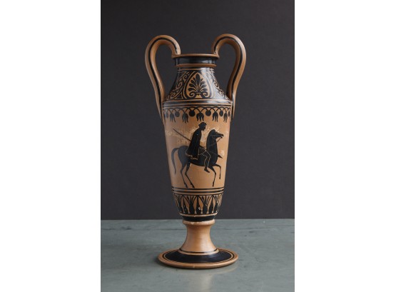 Greek Terracotta Amphora Style Vase With Classic Greek Motives