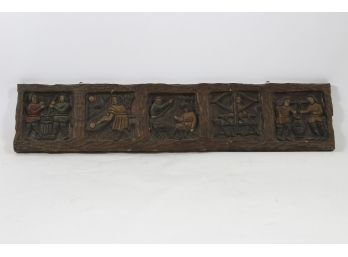 MEDIEVAL THEME, WOODEN HAND CARVED WALL PLAQUE