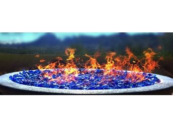 Turquoise Fire Pit Glass Rocks, 1/2'-1', 10 Lbs