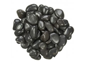Three 40lb Bags Of Black Polished Pebbles - New
