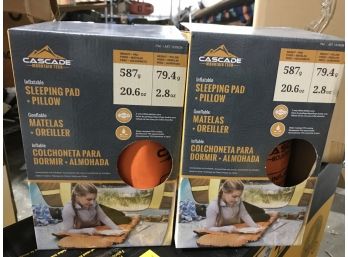 Set Of Two Cascade Mountain Camping Sleeping Pads And Pillows - New