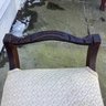 Elegant Carved And Upholstered Vintage Footstool