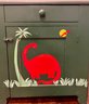 Hand Painted Child's Chest Featuring Dinosaur Motif & Great Storage