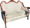 Elegant Carved And Upholstered Vintage Settee