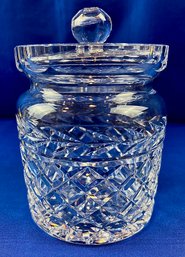 Vintage Waterford Crystal Covered Biscuit Jar - Signed On Base