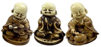 Set Of Three Baby Buddha Wise Monks