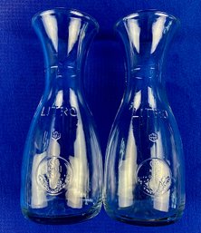 Pair Of Glass Water & Wine Carafes