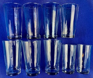 Tall Drinking Glasses & Juice Glasses - Attractive Stripe Design - Reflects Light!