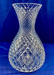 Large Cut Crystal Vase - Vivid Diamond Pattern