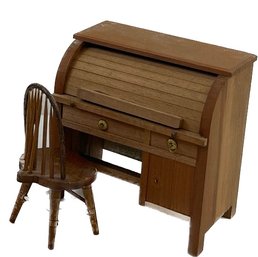 Dollhouse Roll-top Desk Set & Windsor Chair