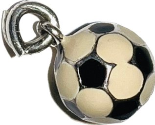 Soccer Charm & Bale - Likely Sterling With Enamel Inlay