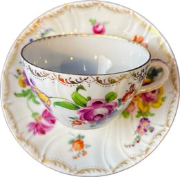 Dresden Porcelain Tea Cup & Saucer