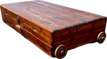 Vintage Rolling Cedar Storage Unit - For Use Under Beds & Narrow Spaces