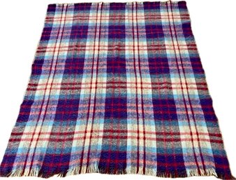 Plaid Wool Throw Blanket