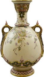 Antique Royal Worcester Blush Ivory Vase - Signed 'Royal Worcester England' With Additional Numeric Markings
