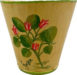 Hand Painted Toleware Cachepot