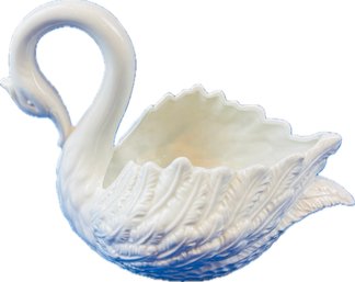 Vintage Lord & Taylor Italian Pottery Swan Planter Or Letter Holder - Signed 'Made In Italy For Lord & Taylor'