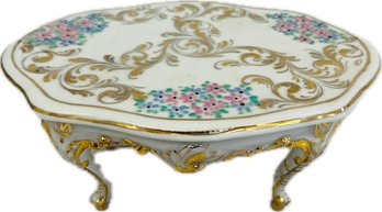 Italian Porcelain Miniature Table - Signed Italy