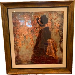 Framed Cherry Blossom Asian Painting