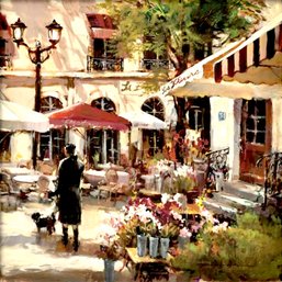 French Flower Shop - Charming Print On Canvas - 2 Ft X 2 Ft