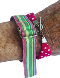 Ribbon Bracelets - Toggle Clasp Signed '925' - Fun Spring & Summer Bracelets!