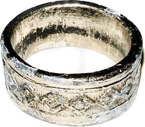 Vintage Silver Tone Ring - Estimated Size 7