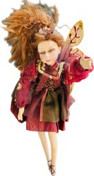 Winward Fairy Doll - Maroon Dress With Brown Hair - 6 X 12.5 Inches