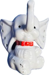 Vintage Porcelain Earring Holder - Charming Elephant Design - Original Label On Base Signed 'Taiwan'