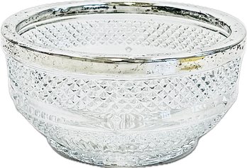 Vintage Cut Crystal Silver Rimmed Bowl