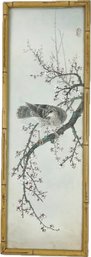 Vintage Original Chinese Watercolor In Original Bamboo Frame - Signed Upper Right