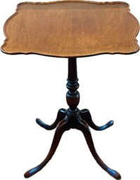 Vintage Queen Anne Style Tilt Top Pedestal Tea Table - Signed 'Ferguson Bros. Hoboken, NJ'