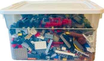 Lego In Plastic Rubbermaid Bin - 11 X 16 X 9 Inches